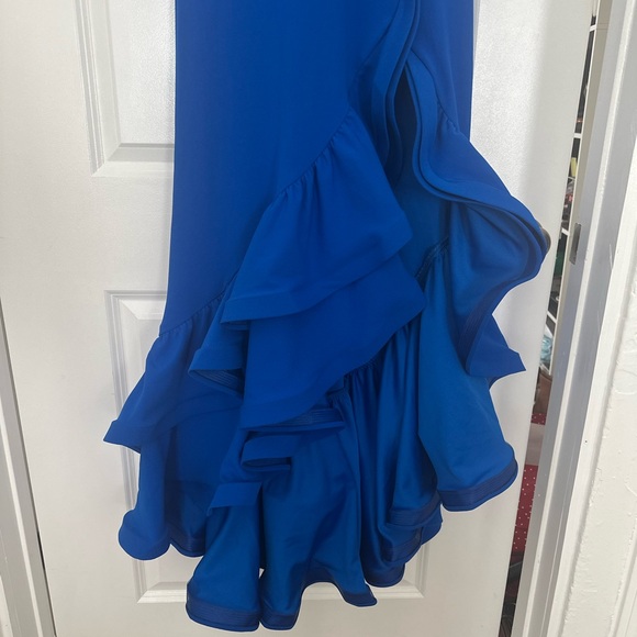 AQUA Racerback Ruffle Hem Gown - Picture 8 of 12